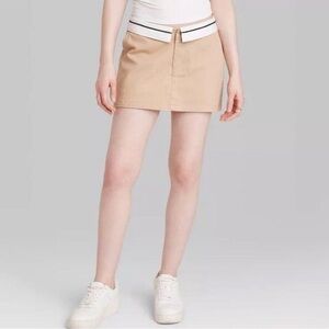 Wild Fable Light Taupe Foldover Chino Skort